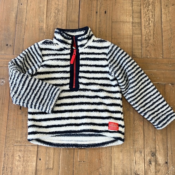 Joules marshmallow striped quarter zip pullover - Picture 1 of 6